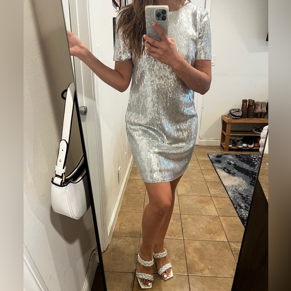 Sequin shirt dress
